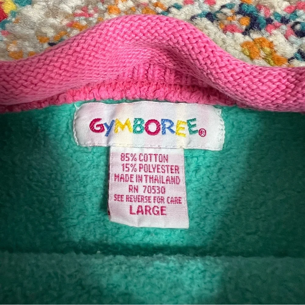 Gymboree Retro Vintage 90s Pink and Turquoise Kids' Colorblock Sweater 4T - Picture 6 of 10